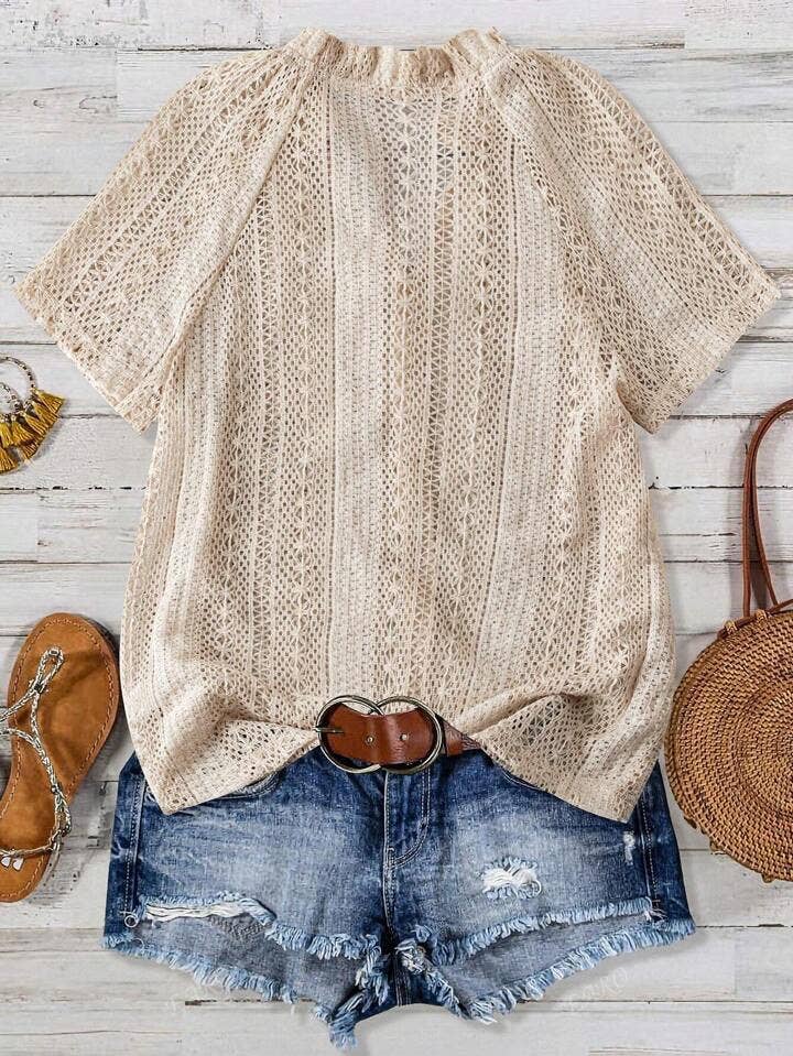 Summer Effortless Hollow Out Knit Top