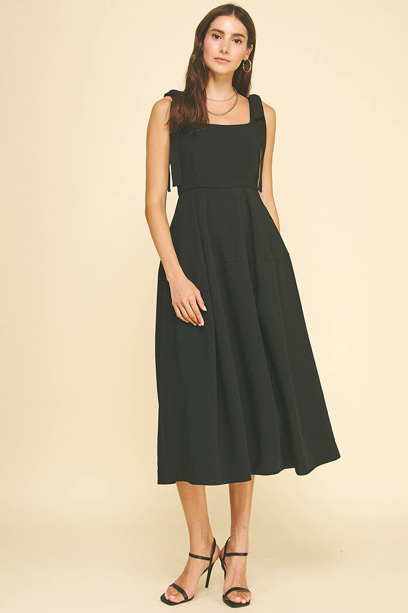 Ribbon Detailed Sleeve Midi Dress