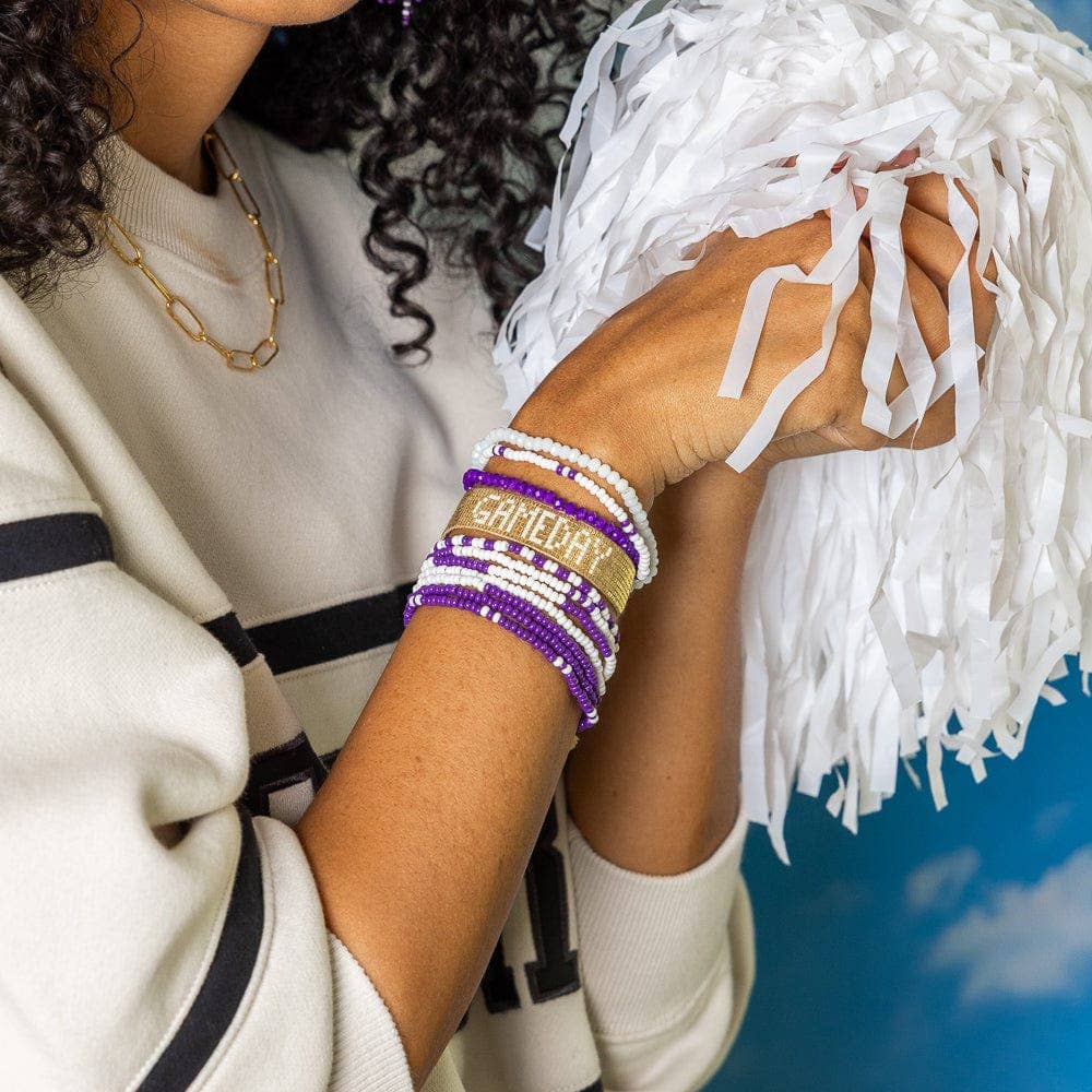 Game Day Beaded 10 Strand Stretch Bracelet Set