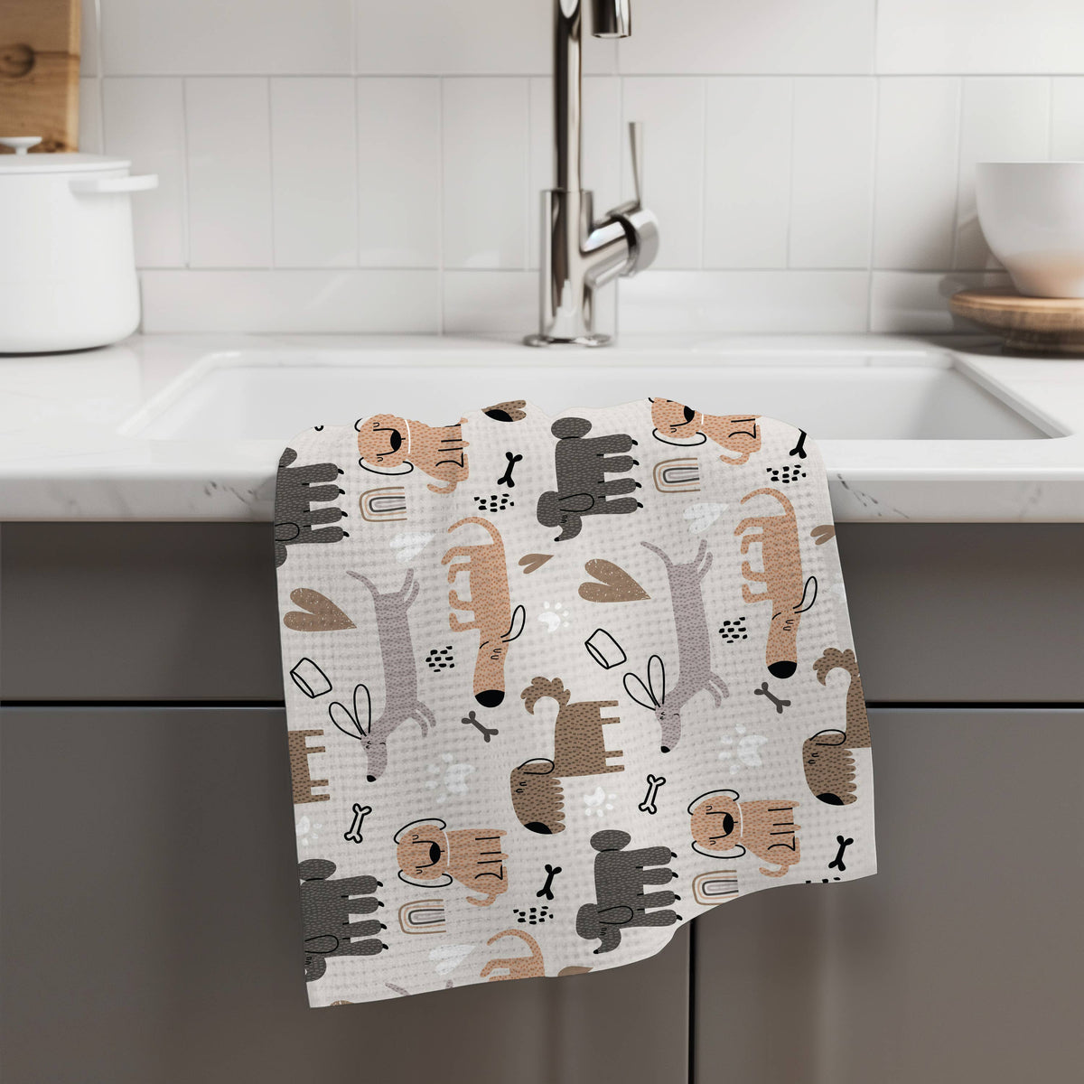 Dog Breeds Puppy Retro Kitchen Towel
