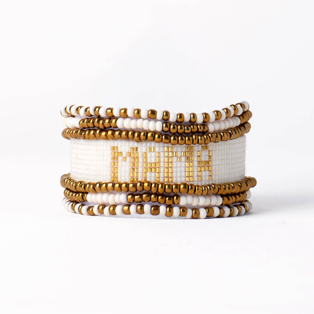 Sage + Gabby Mama Bracelet Stack Ivory + Gold