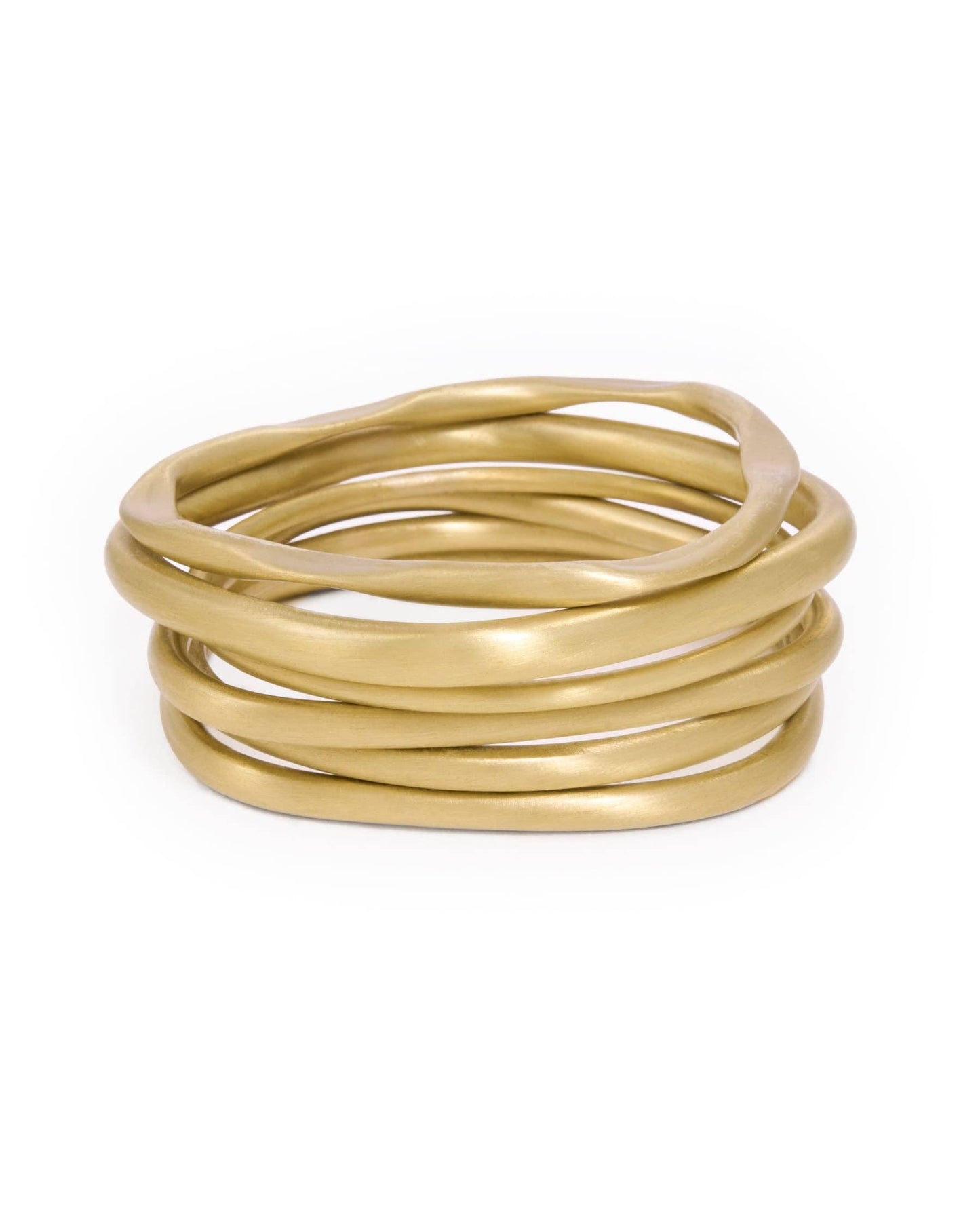 Campbell Bangle Set of 6 Matte Brass