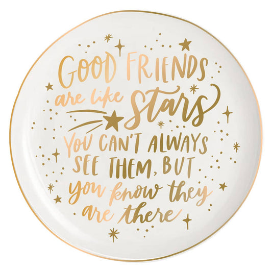 Round Ceramic Trinket Tray | Good Friends Are Like Stars