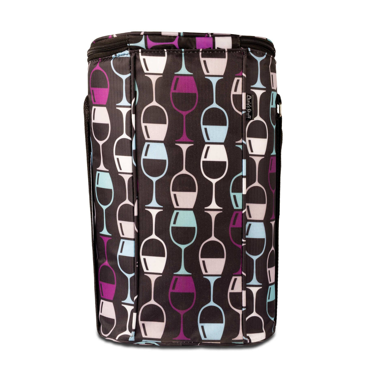 Insulated Two Bottle Bag - Stacked Glasses
