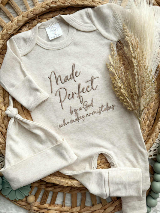 Baby Romper | Made Perfect - Taupe/Oatmeal