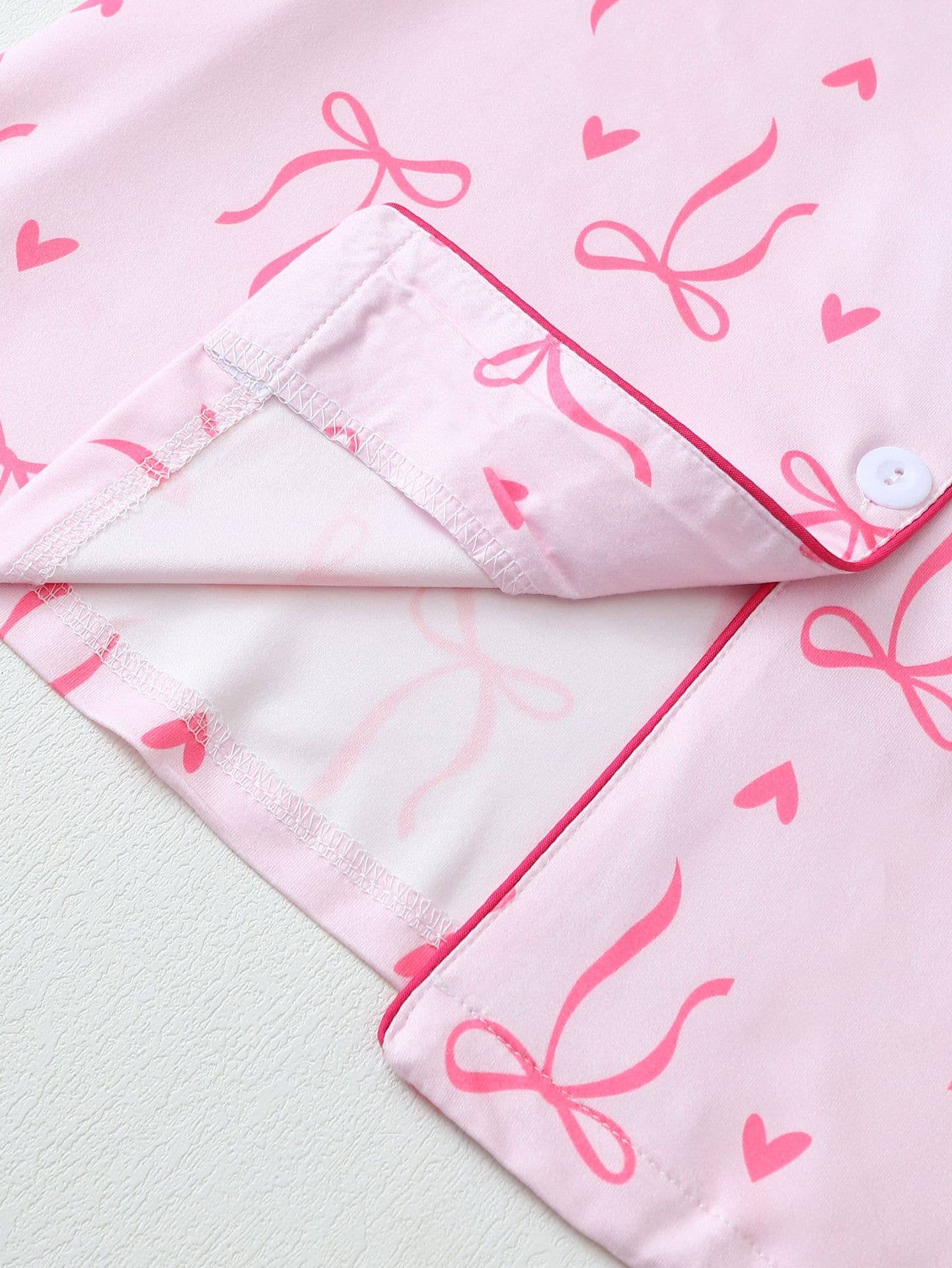 Cozy Cute Bows Prints Pajamas Set