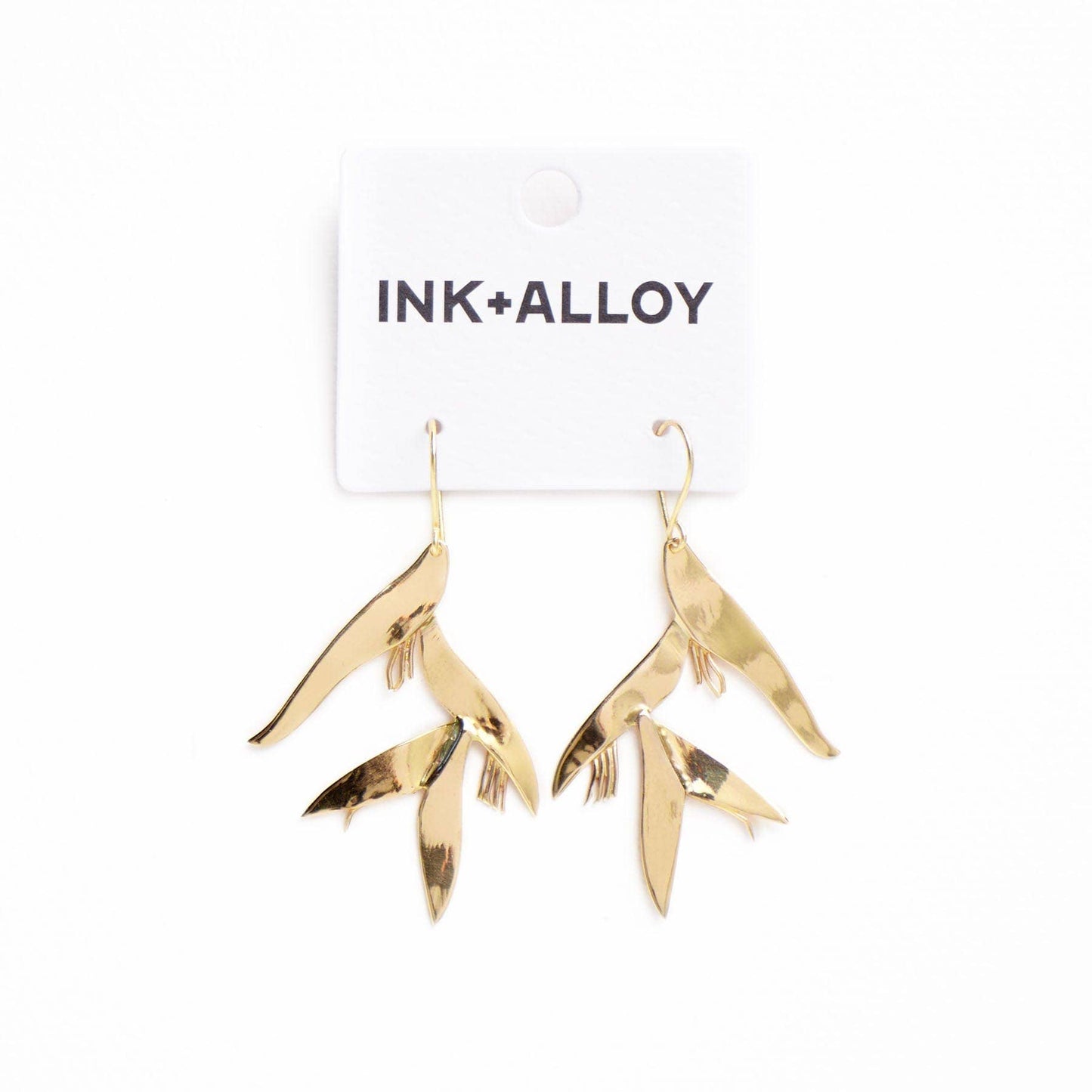 Marisol Birds Of Paradise Dangle Earrings Brass