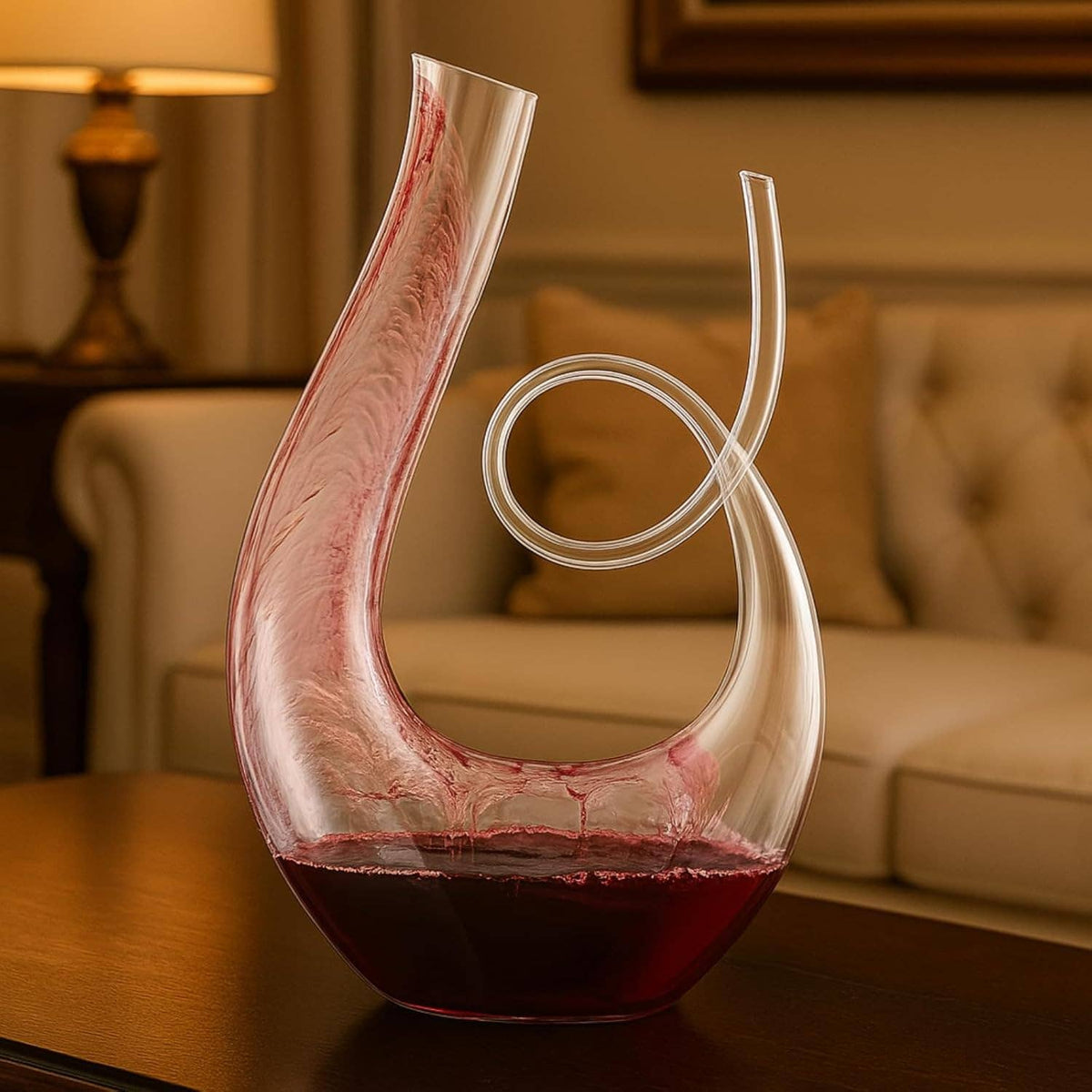 Swirl Wine Decanter Hand-Blown Crystal Glass Carafe