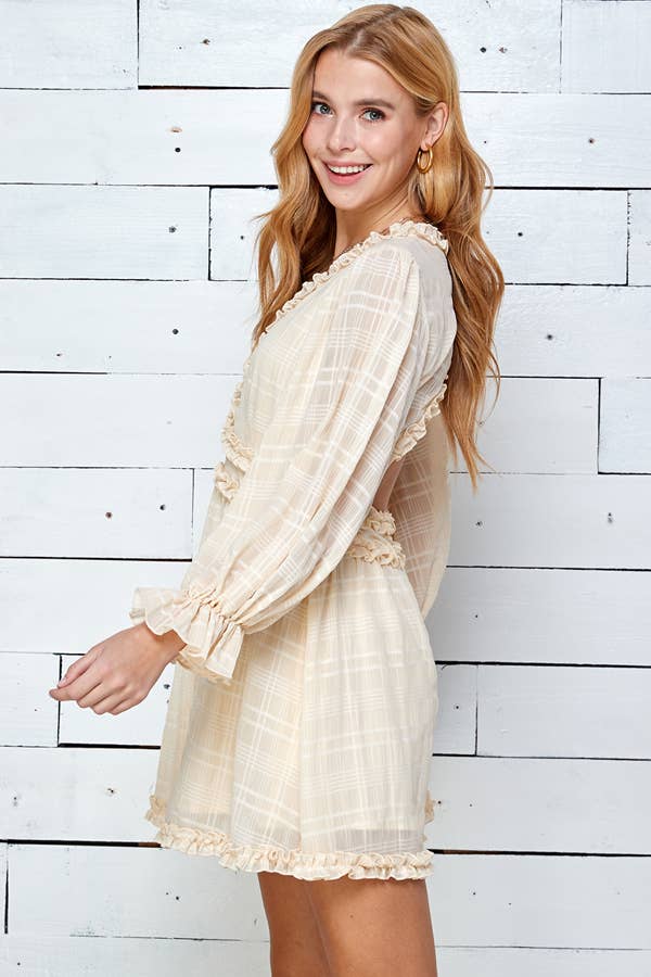 Three quarter sleeve dress - Cream