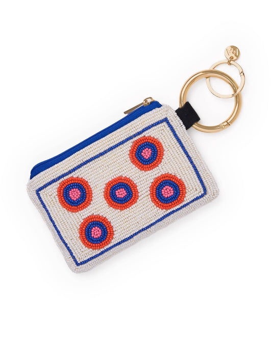 Mary Mahjong Beaded Coin Purse Ivory