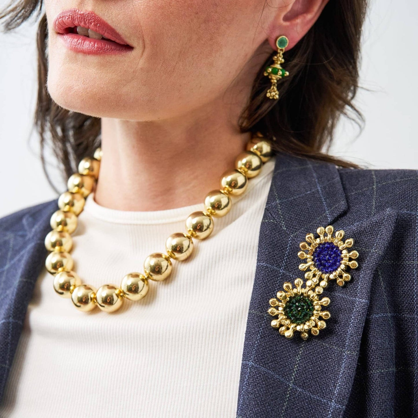 Johannah Crystal Brooch Emerald
