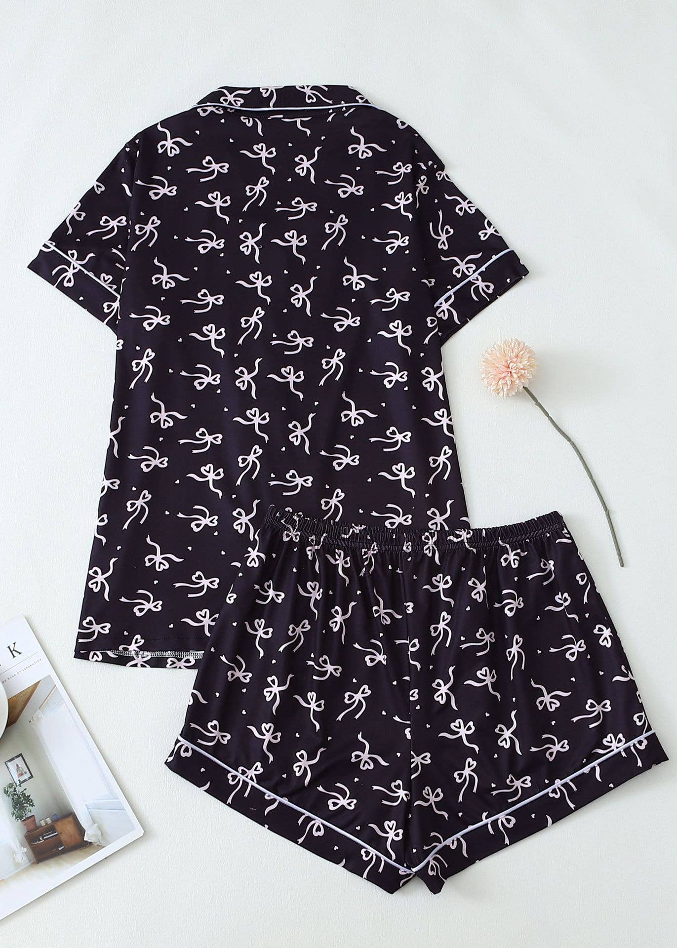 Cozy Cute Bows Prints Pajamas Set