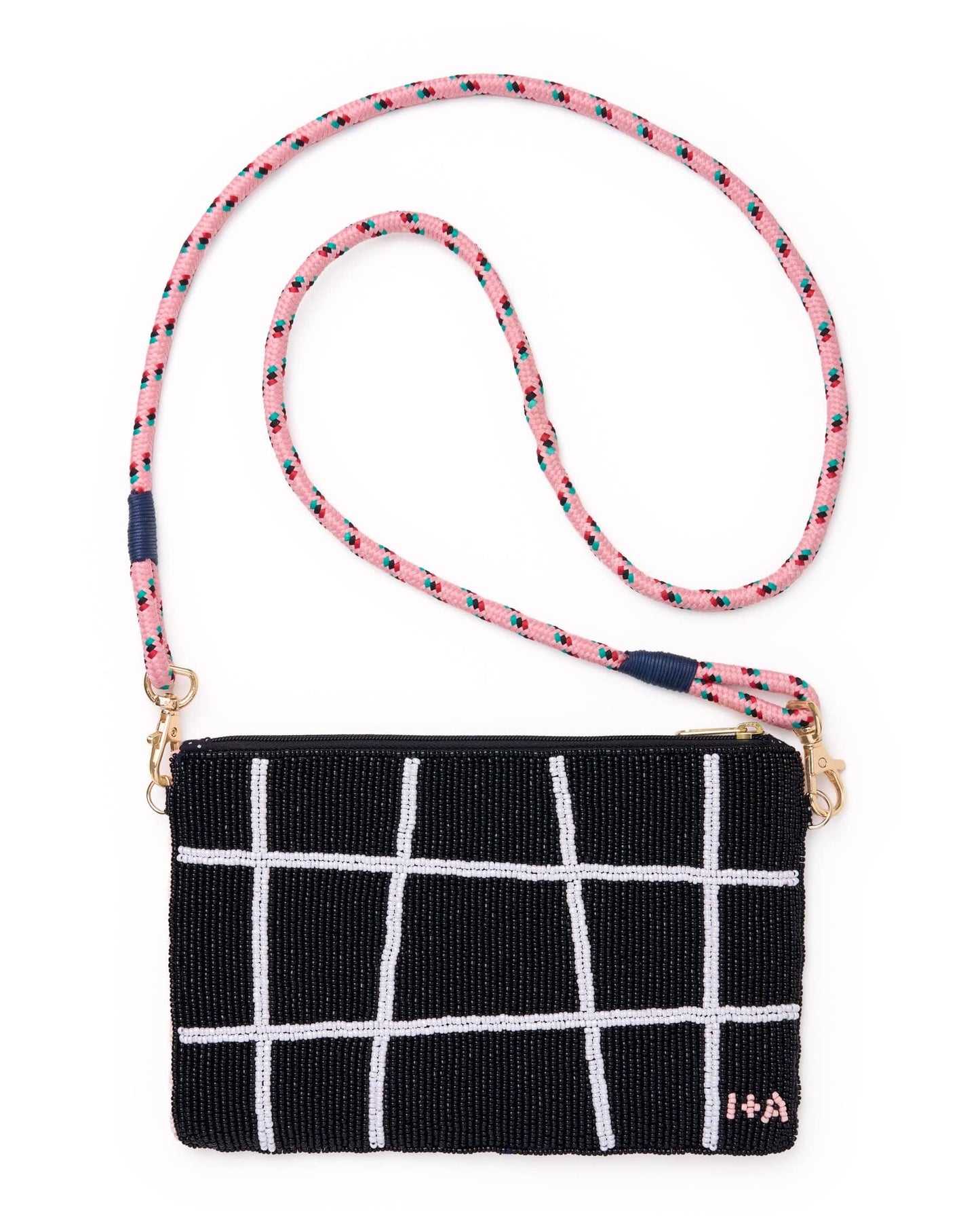 Leila Assorted Drink Seed Bead Clutch With Strap