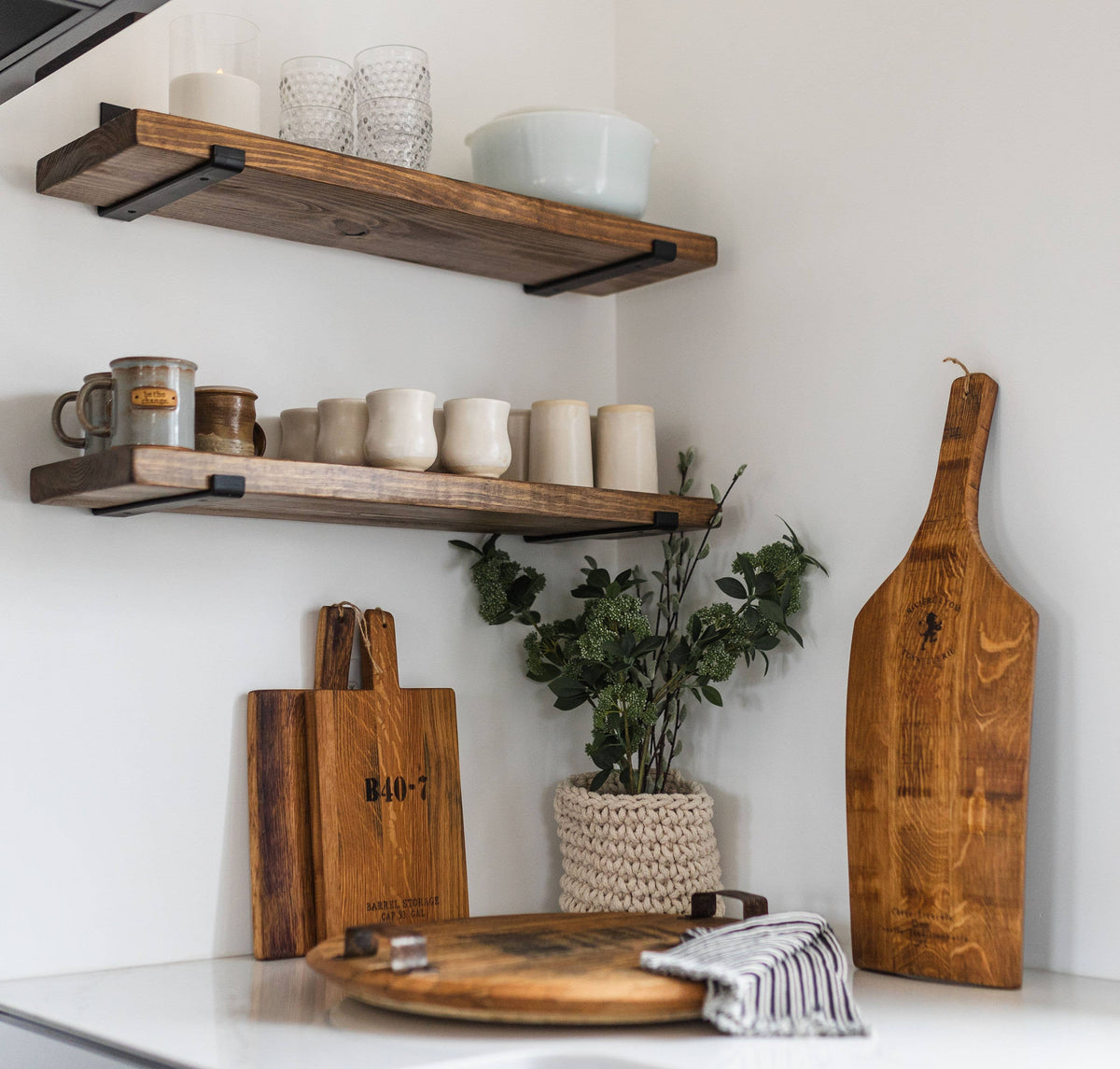 Whiskey Barrel Head Tray