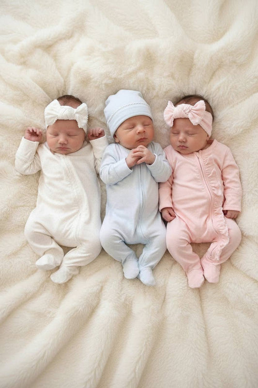 Picot Trim Bamboo Zipper Footie (Wholesale)
