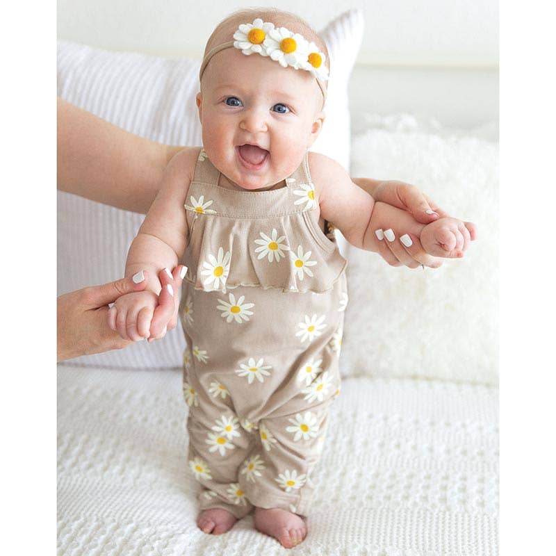 Overall Ruffle Romper - Daisy